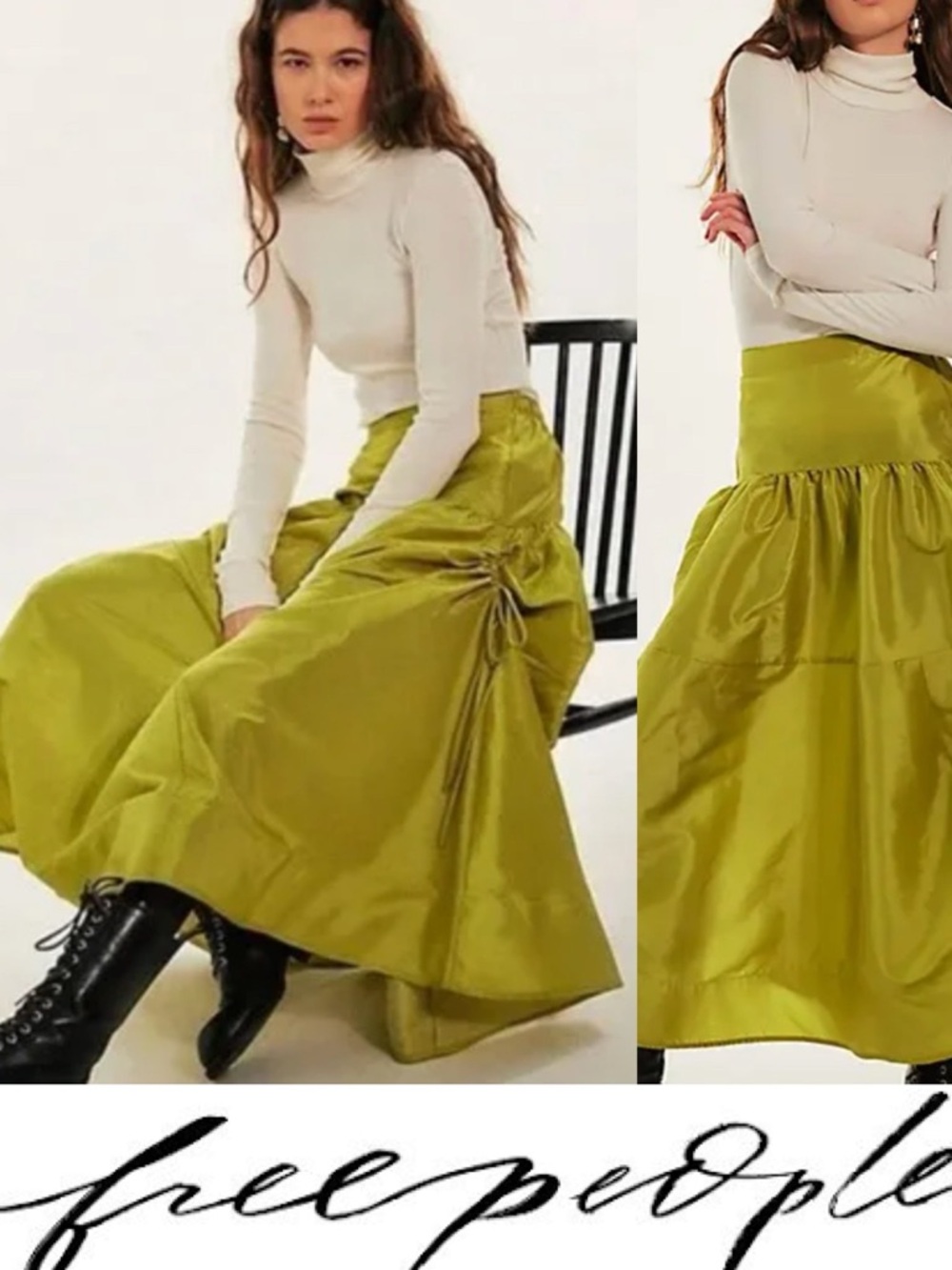 NEW FREE PEOPLE LENTIL SPROUT GREEN EMERY DROP WAIST MIDI 
❤️ NWOT